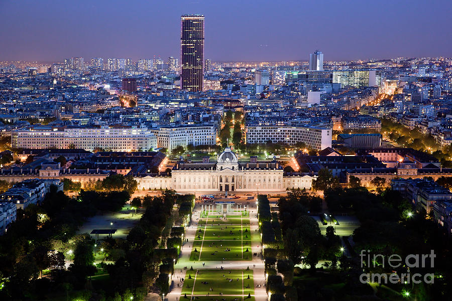 Paris Panorama France At Night Photograph