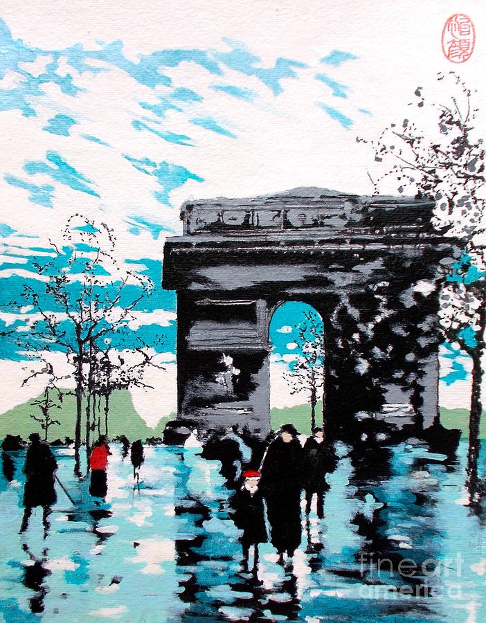 Paris Shower #1 Painting by Thea Recuerdo