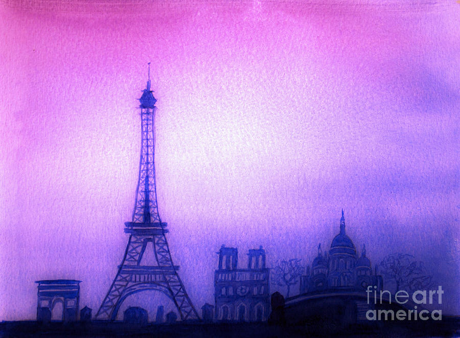 Paris Skyline #1 Painting by Donna Walsh