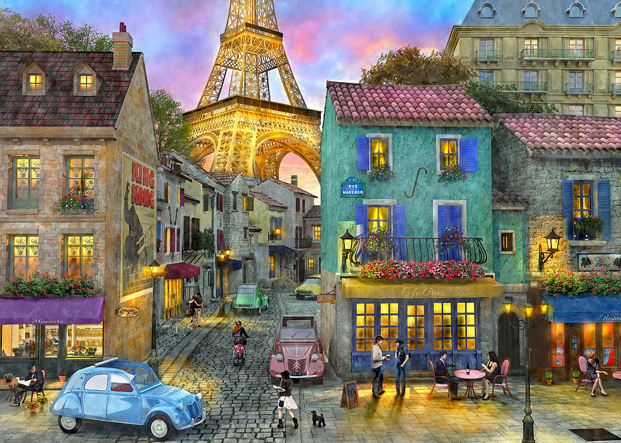 Paris Drawing - Paris Streets #1 by Dominic Davison