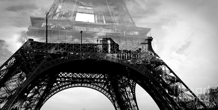 Black And White Pyrography - Paris Tour Eiffel by Cyril Jayant
