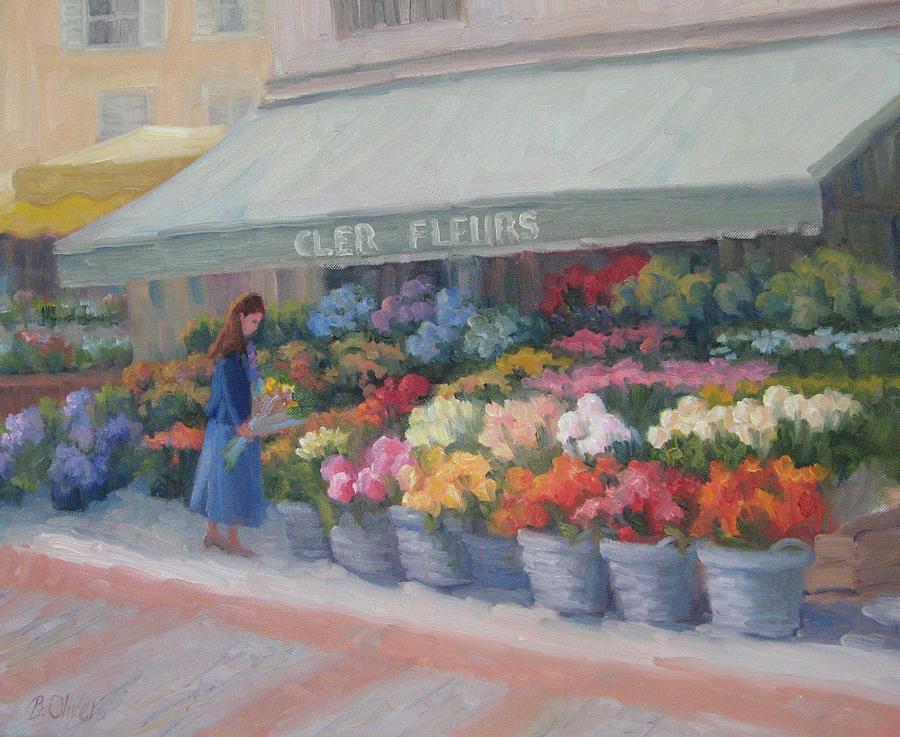 Flower Painting - Parisian Flower Market by Bunny Oliver