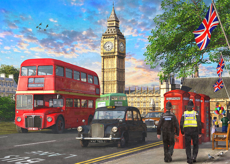 London Painting - Parliament Square #1 by MGL Meiklejohn Graphics Licensing
