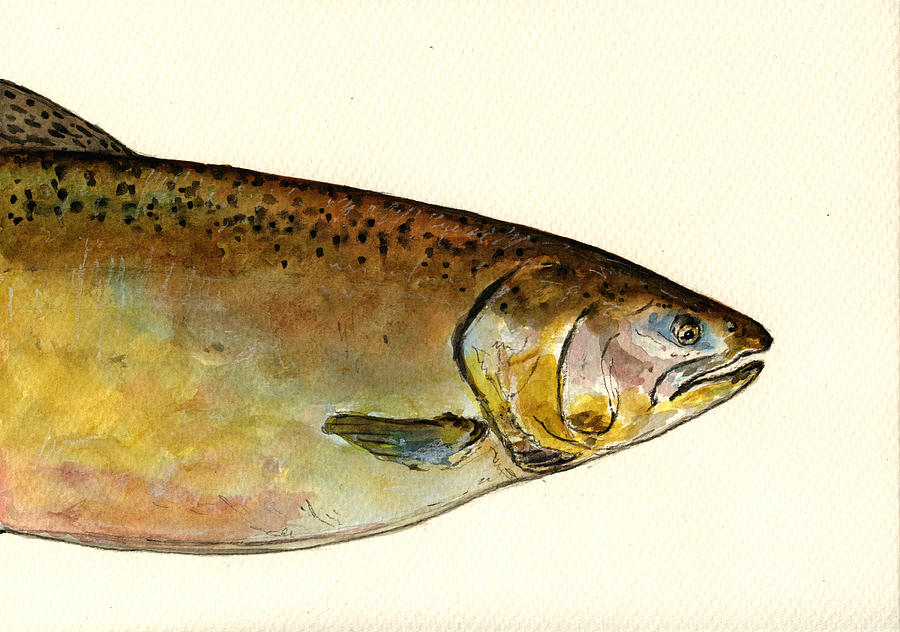 Spring Painting - 1 part Chinook king salmon by Juan  Bosco