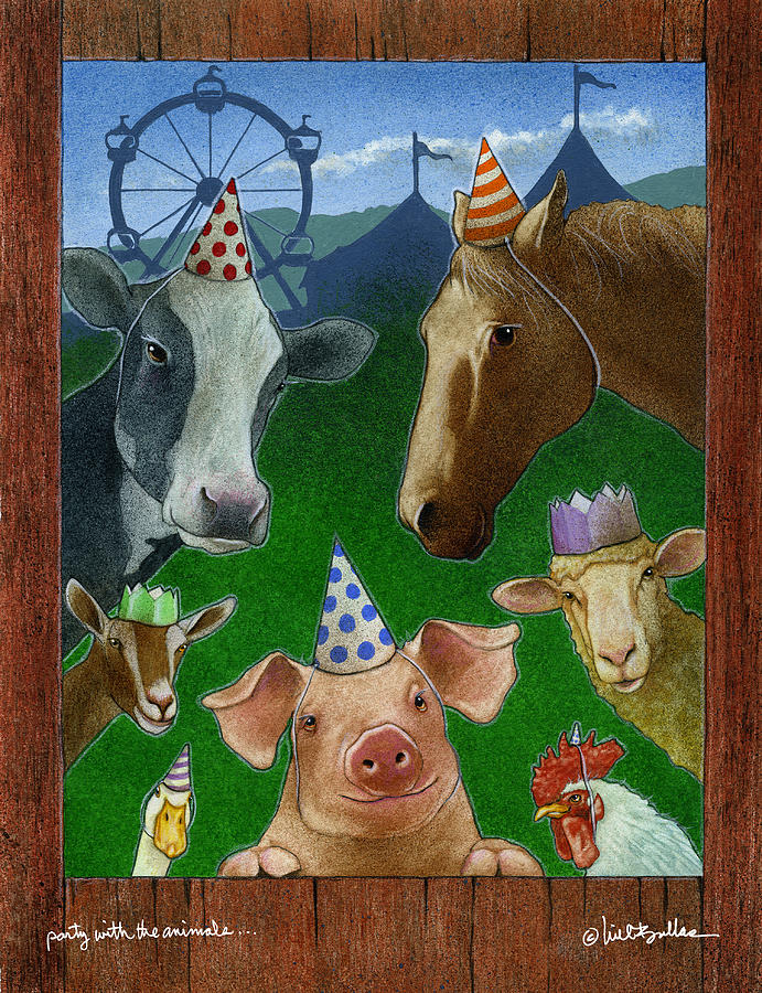 Party With The Animals... #2 Painting by Will Bullas