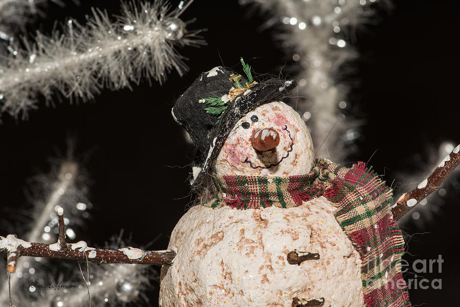 Christmas Photograph - Partyin Snowman #1 by John Hoffman