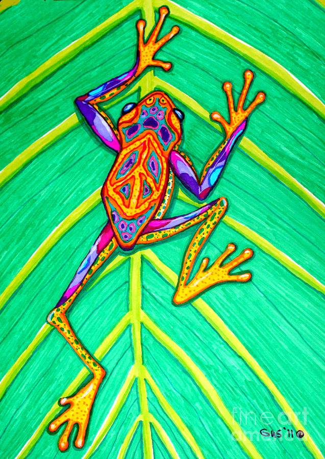 Frog Mixed Media - Peace Frog by Nick Gustafson