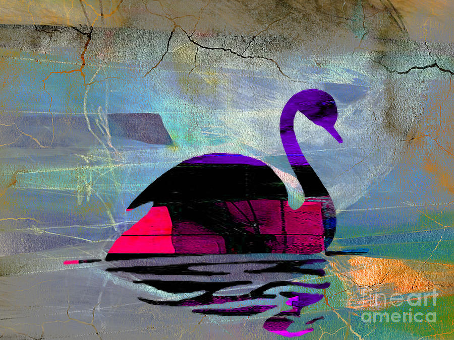Swan Mixed Media - Peaceful Swan #1 by Marvin Blaine