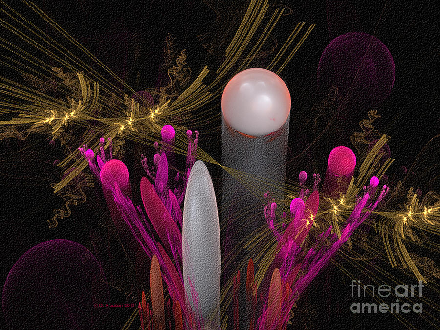 Peach Bubble Pearl AbstractFractal Digital Art by Dee Flouton