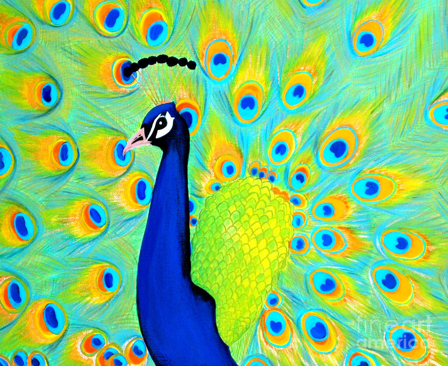 Peacock. Inspirations Collection. #1 Painting by Oksana Semenchenko