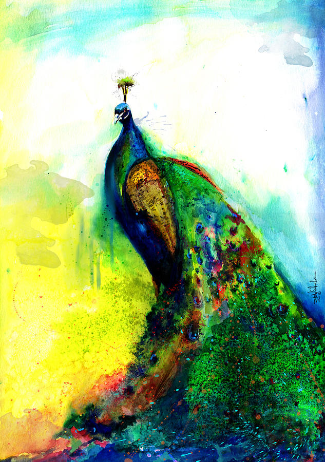 Peacock #1 Painting by Isabel Salvador
