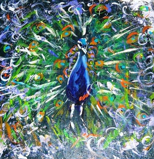 Peacock  #1 Painting by Vered Fishman