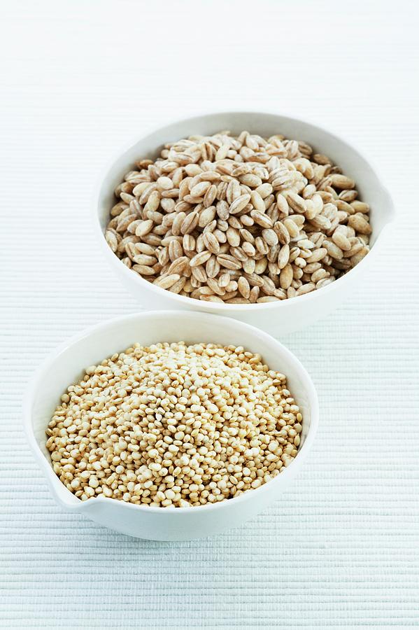 Pearl Barley And Quinoa Seeds Photograph by Gustoimages