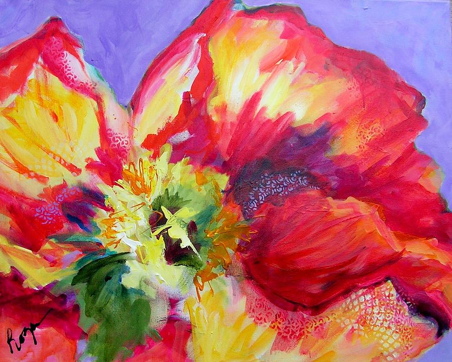 Pearl's Poppy Painting by Judy Rogan - Pixels