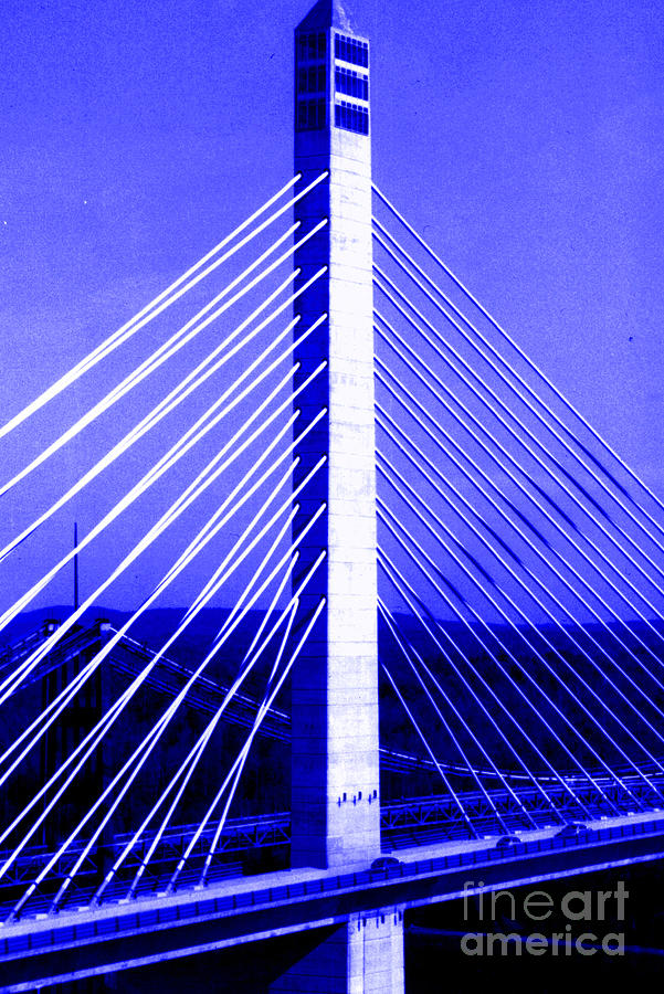 Penobscot Observatory Bridge In Blue Photograph