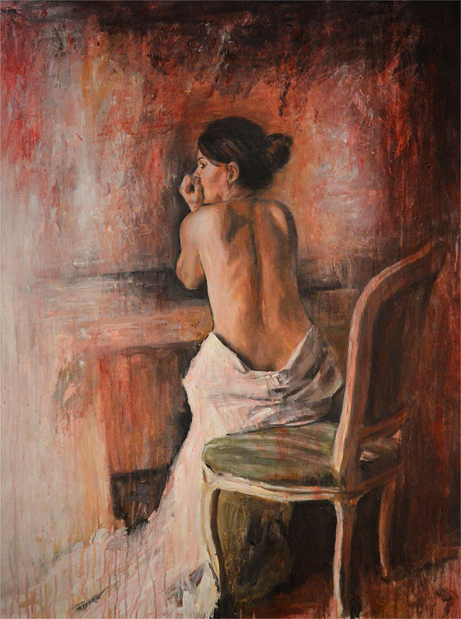 Nude Painting - Pensare by Escha Van den bogerd