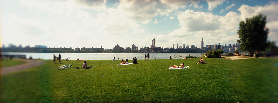 New York City Photograph - People In A Park, East River Park, East #1 by Panoramic Images