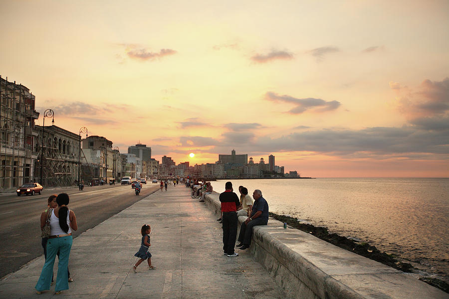 People On The Malecon In Havana, Cuba Photograph by Logan Mock-Bunting ...