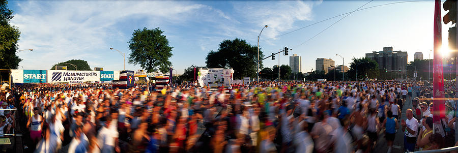 Chicago Photograph - People Participating In A Marathon #1 by Panoramic Images