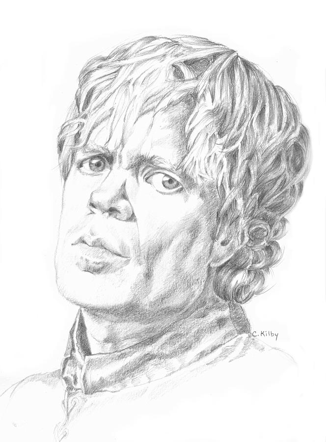 Portrait Drawing - Peter Dinklage #1 by Claudia Kilby