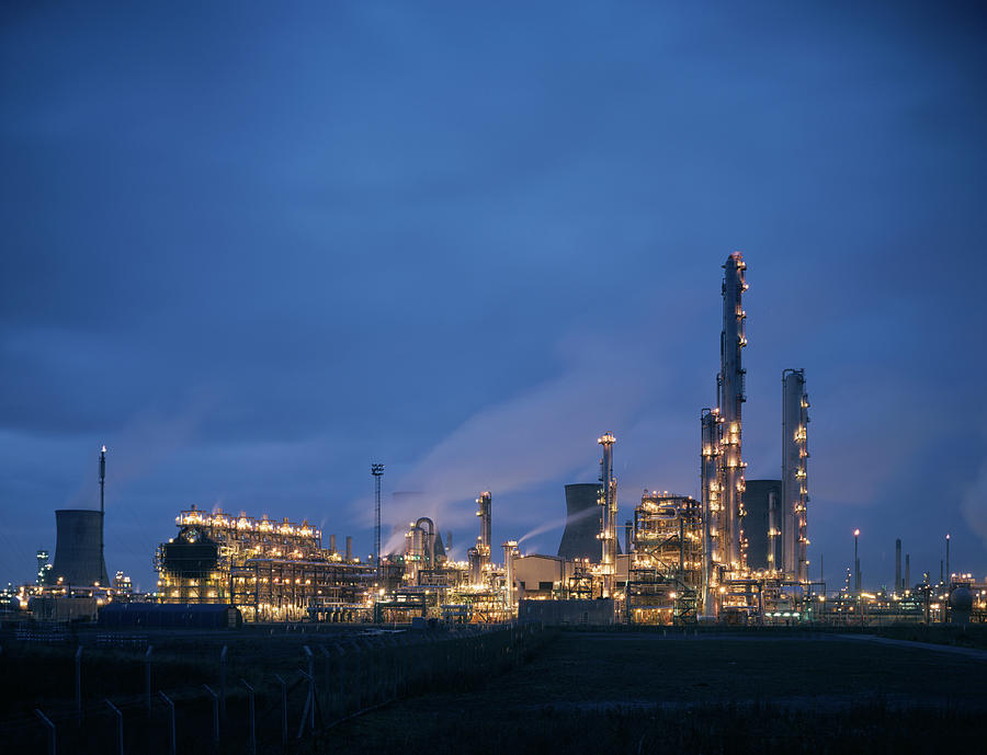 Petrochemical Plant At Night #1 Photograph by Andy Williams/science Photo Library