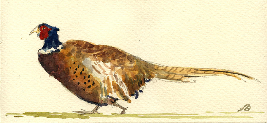 Pheasant Painting - Pheasant #1 by Juan  Bosco
