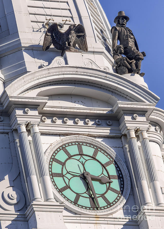 Philadelphia City Hall Clock Photograph by Jerry Fornarotto