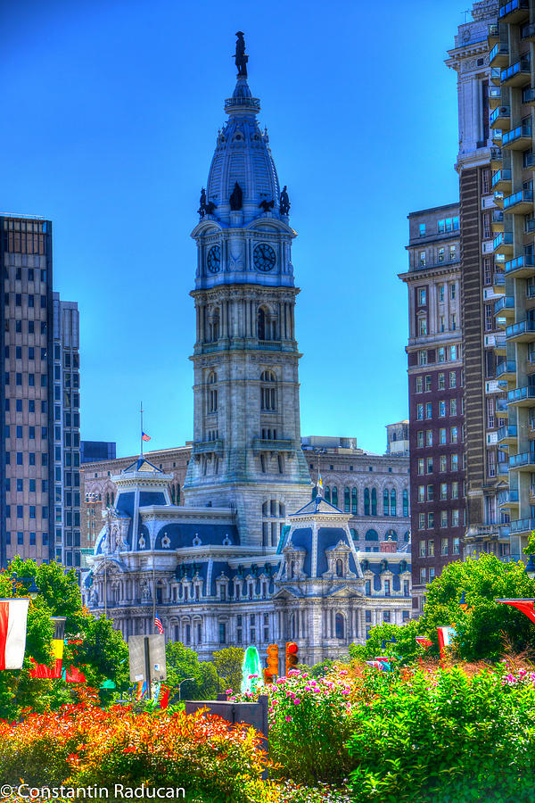 Philadelphia City Hall LOVE Fountain and Roses Photograph by Constantin ...