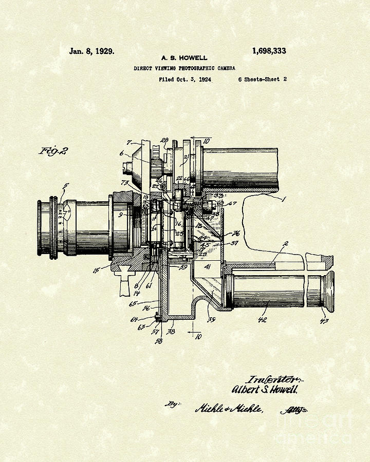 Photographic Camera 1929 Patent Art #1 Drawing by Prior Art Design
