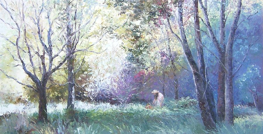 Tree Painting - Picking Wildflowers by Jan Matson