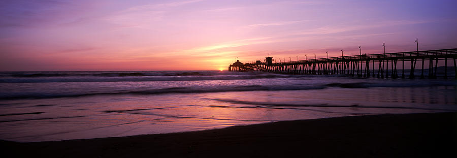 Pier In The Pacific Ocean At Dusk, San #1 Photograph by Panoramic Images