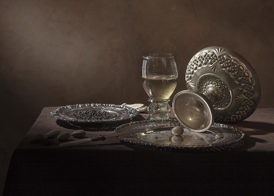 Pieter Claesz - Onbijt with Roemer and Tazza #1 Photograph by Levin Rodriguez