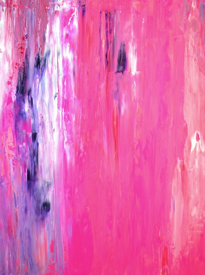 Girl Time - Pink and Purple Abstract Art Painting Painting by CarolLynn ...