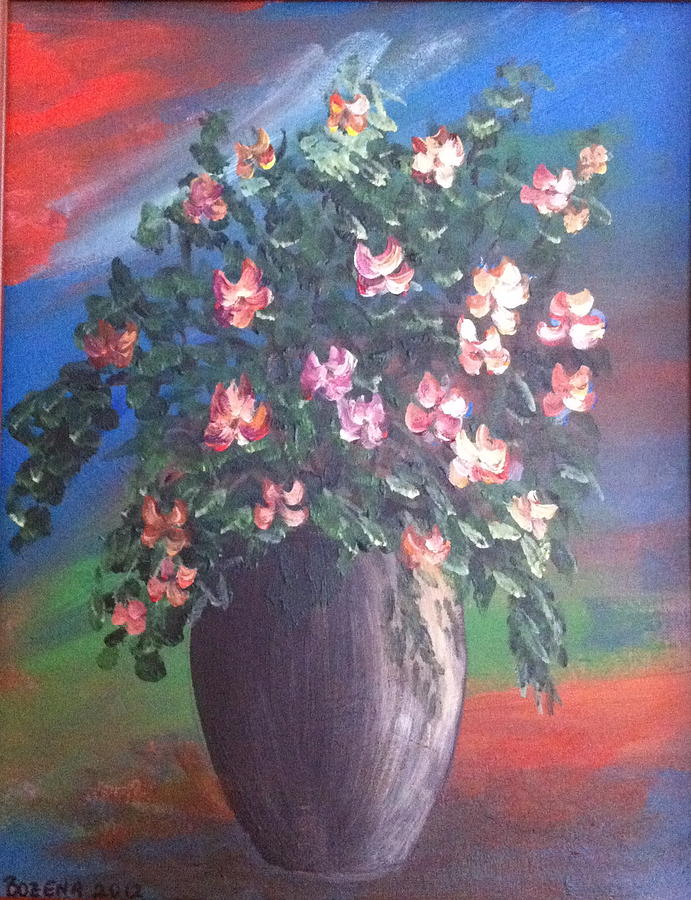 Flower Painting - Pink Flowers #1 by Bozena Zajaczkowska
