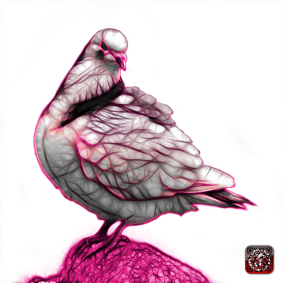 Pink Pigeon Pop Art 5516 - FS - BB -  Modern Animal Artist James #1 Digital Art by James Ahn