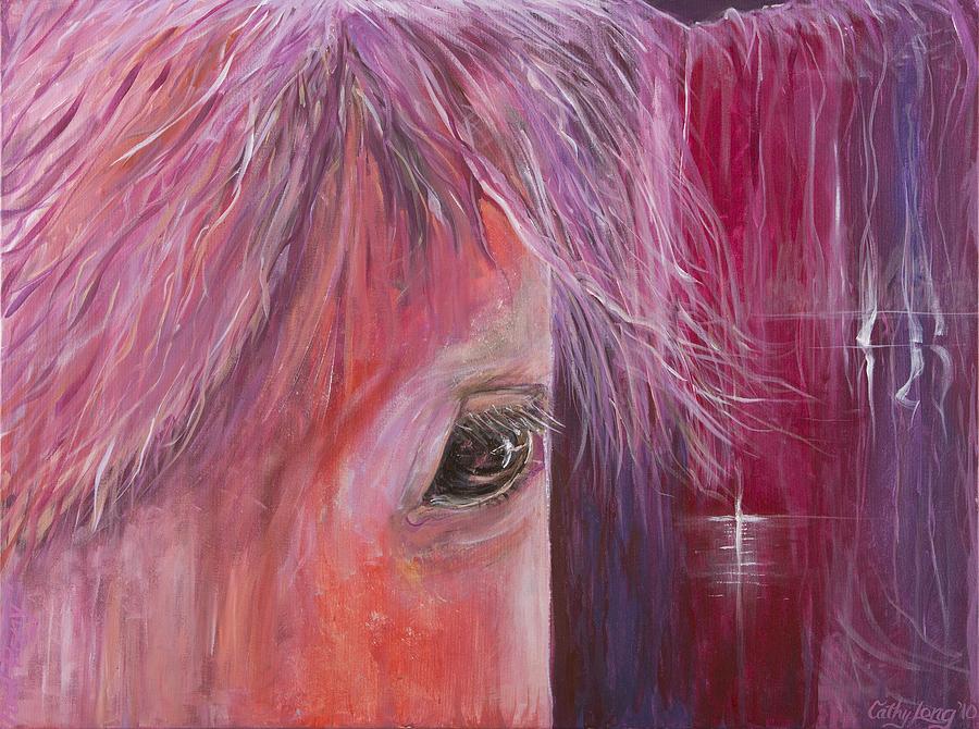 Horse Painting - Pink Pony by Cathy Long