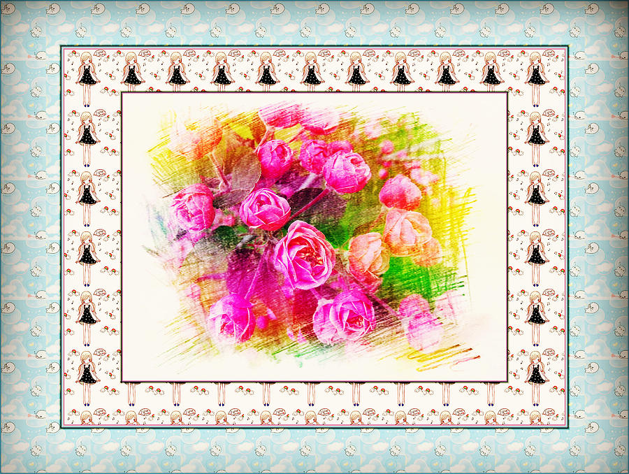 Pink Roses #1 Painting by Xueyin Chen
