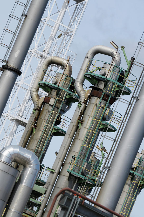 Pipes And Chimneys On An Oil And Gas Refinery #1 Photograph by Christian Lagerek/science Photo Library