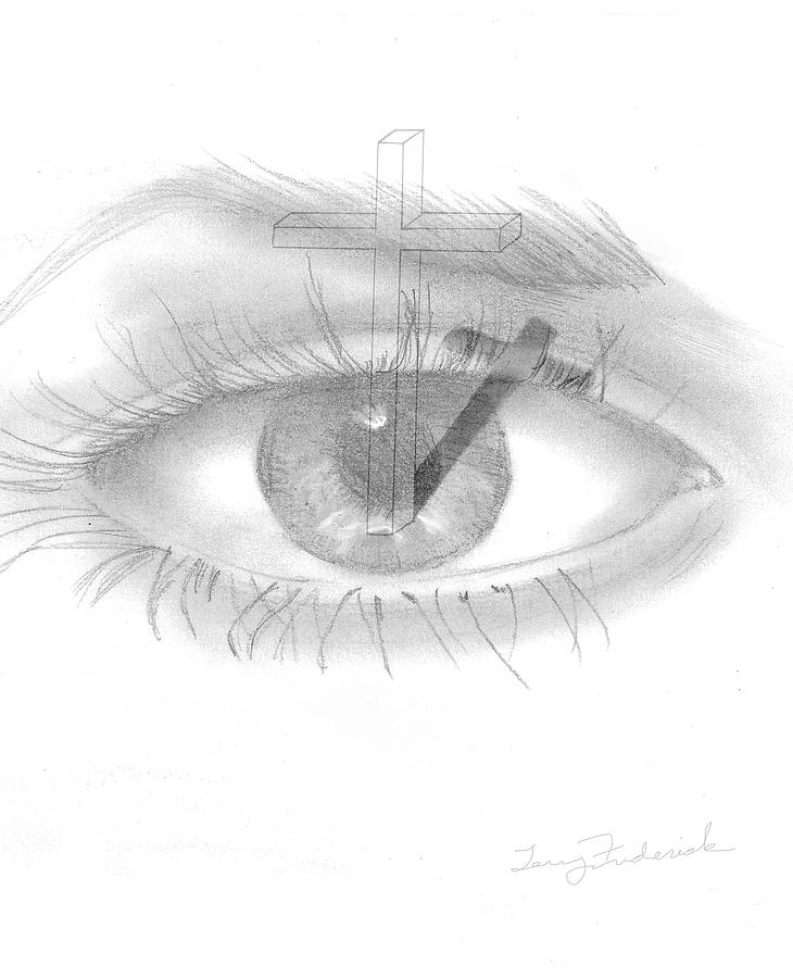 Plank in Eye Drawing by Terry Frederick