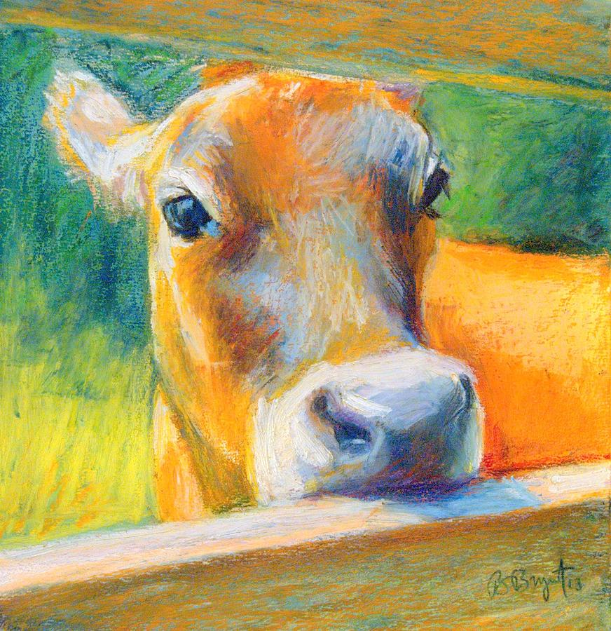 Cow Painting - Playing Bashful by Bethany Bryant