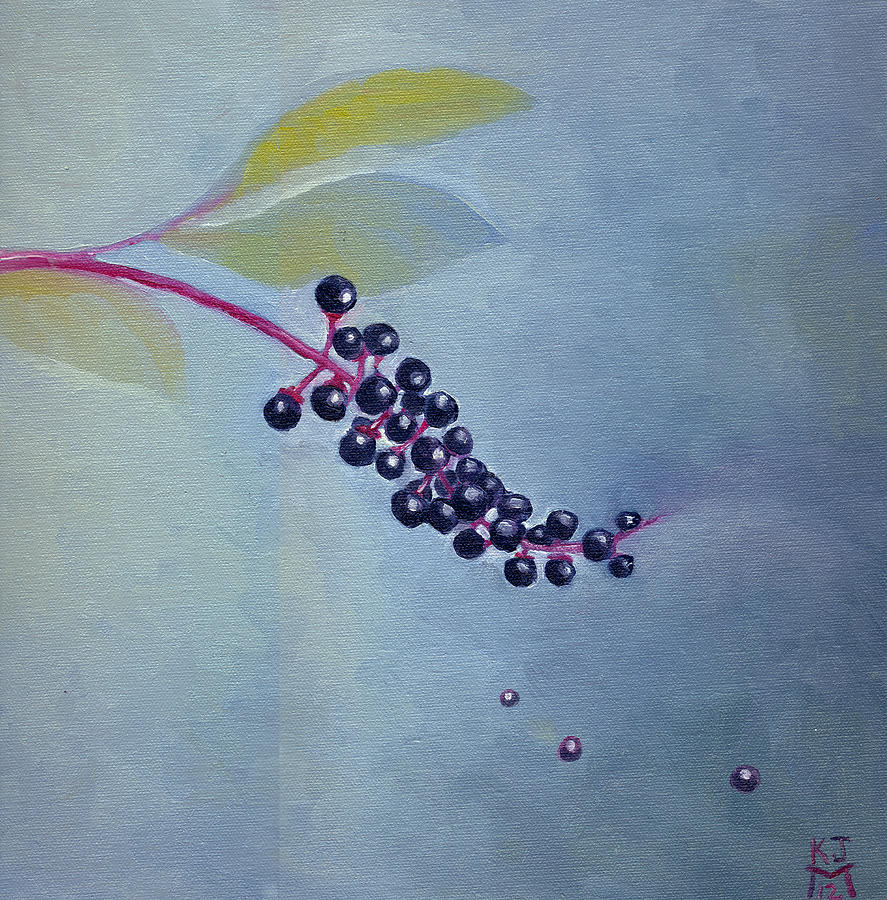 Pokeberries Painting by Katherine Miller