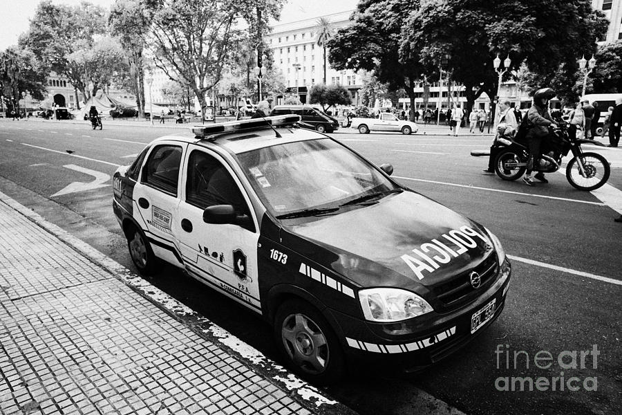 Car Photograph - policia federal argentina federal police patrol vehicle Buenos Aires Argentina #1 by Joe Fox