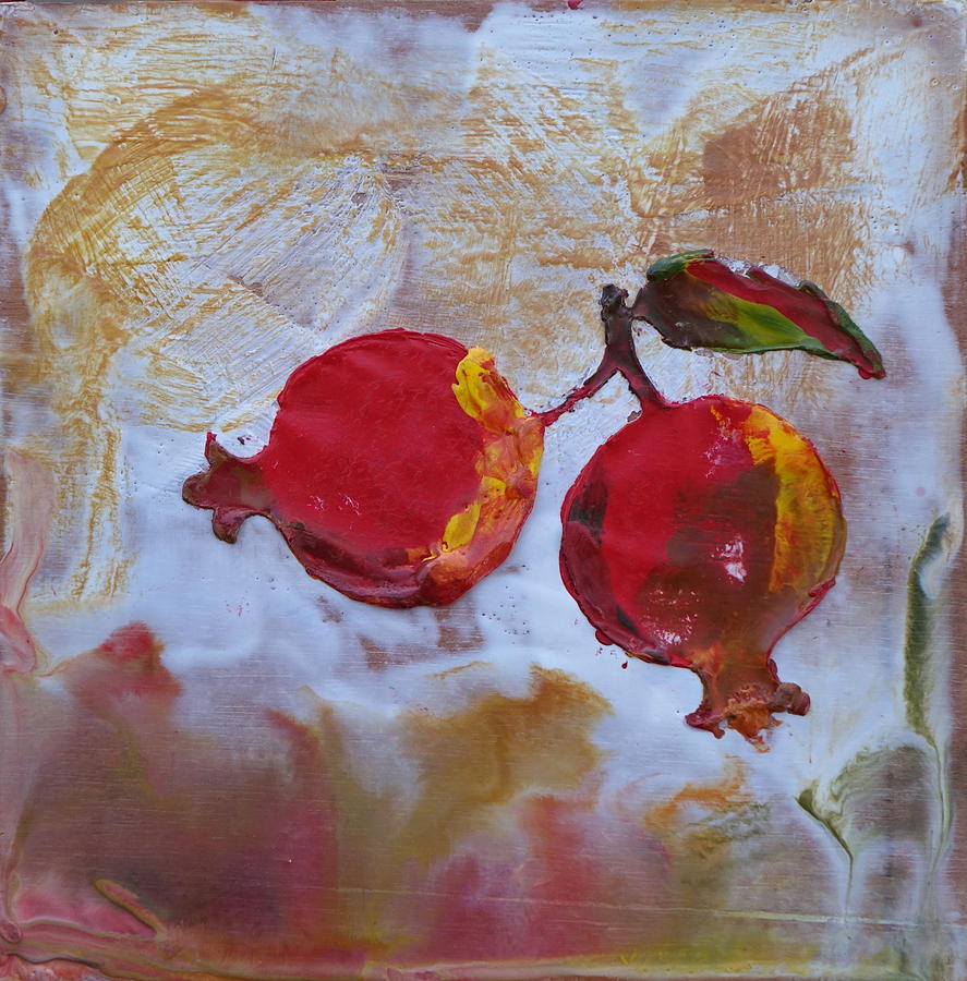 Pomegranates #2 Painting by Rita Adams