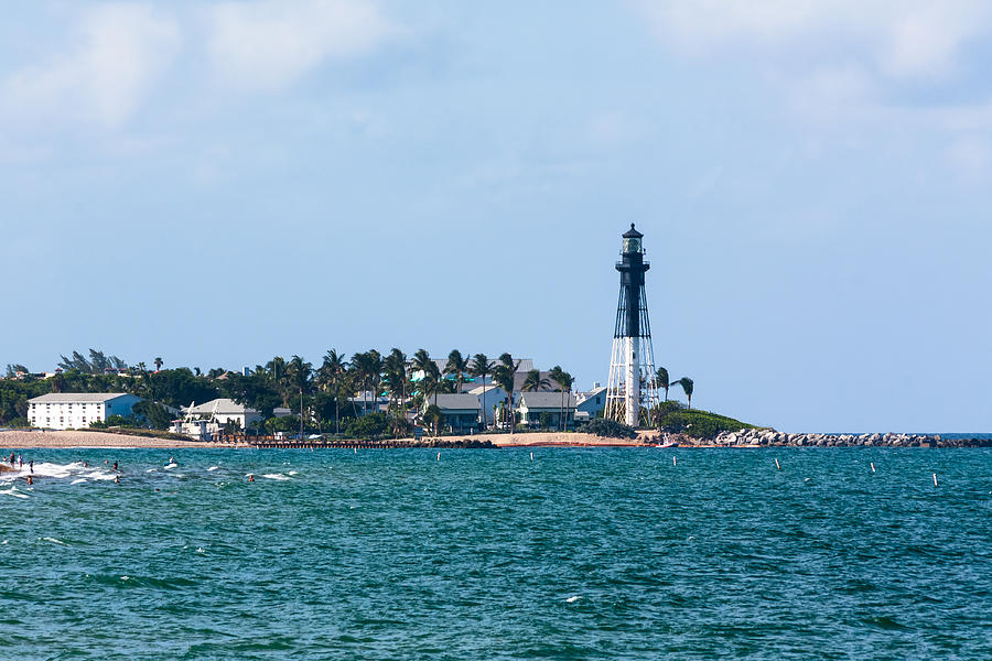 Pompano and the Hillsboro Inlet Lighthouse Photograph by Ed Gleichman