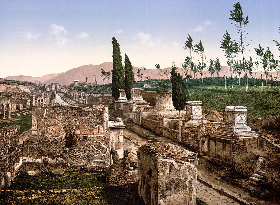 Pompeii Street Of Tombs #1 Photograph by Granger