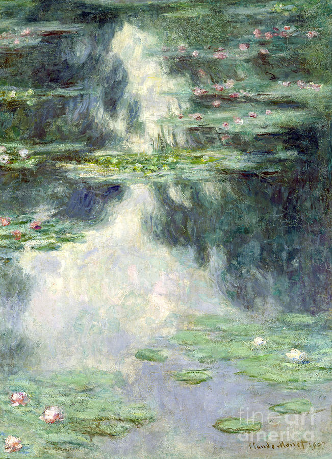 Pond with Water Lilies Painting by Claude Monet