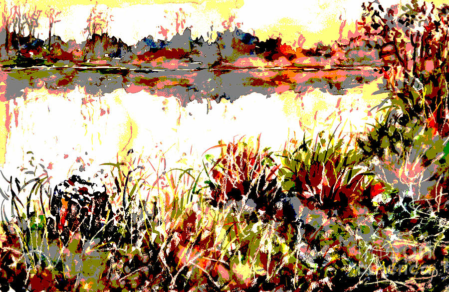 Ponds untold stories II Painting by Almo M