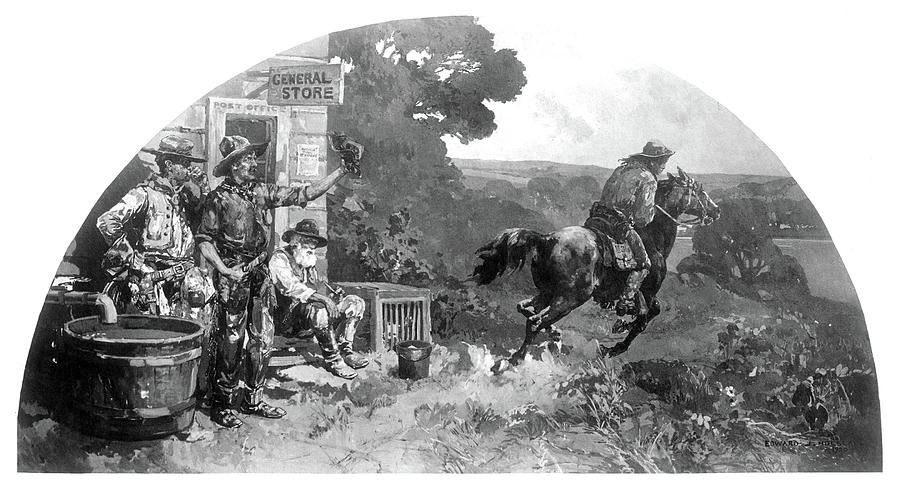 Pony Express #1 Painting by Granger