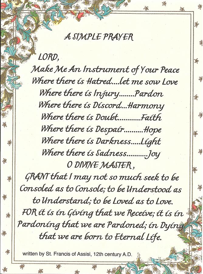 1 pope francis st francis simple prayer for peace harley macdonald