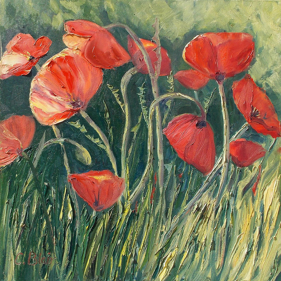 Poppies #4 Painting by Cynthia Blair